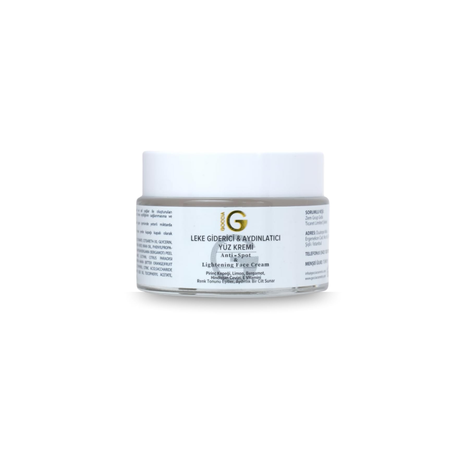 Goccia Cilt Tonu Düzenleyici & Aydınlatıcı Yüz Kremi – Doğal Işıltı ve Eşit Cilt Tonu -Anti-Spot & Lightening Face Cream 50ml