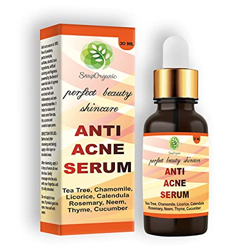 SnapOrganic Anti Acne serum and Pimple/Acne prone removal serum | Clears scar & Dark Spots |Tea Tree – 30 ml SnapOrganic Anti Acne serum and Pimple/Acne prone removal serum | Clears scar & Dark Spots |Tea Tree – 30 ml