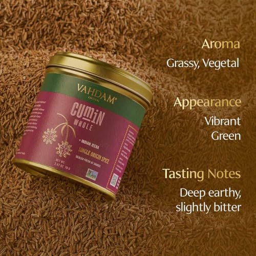 Image of VAHDAM, Cumin Whole (2.47oz /70g) Gluten Free Cumin Seeds (Jeera Seeds Whole) 100% Raw from India, Aromatic Spice | Gluten Free & Non GMO | Nigella Sativa Seeds Whole