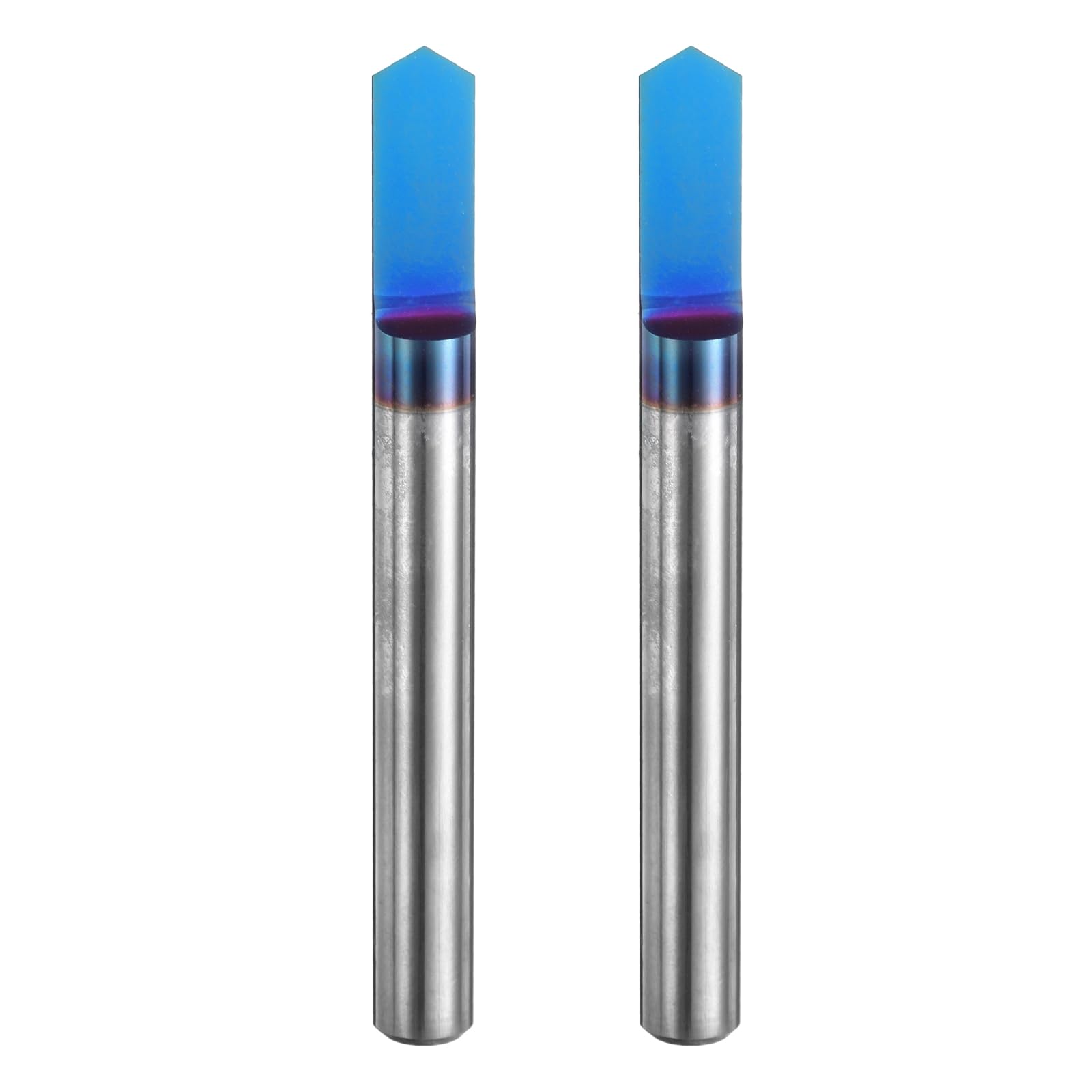 uxcell 120 Degree V Groove Router Bit Set 2Pcs 1/4" Shank Titanium Steel V Type End Mill for CNC Woodworking Engraving Edge Trimmer