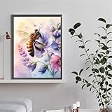 5D Bee Flower Diamond Art Painting Kit for Adults Children,DIY Square Full Drill Diamond Painting Crystal Rhinestone Cross Stitch Painting by Numbers for Home Wall Decoration 20x30cm