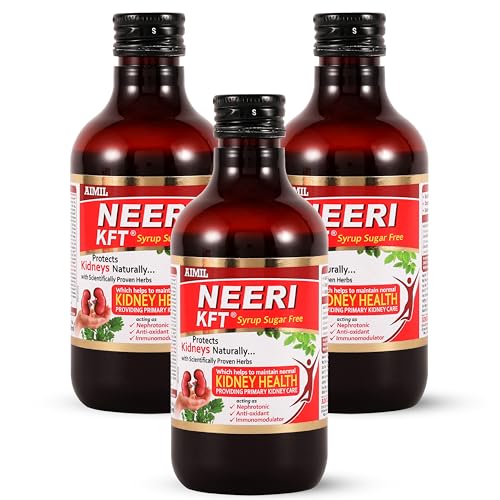 Image of AIMIL Neeri KFT Sugar Free Syrup - 200ml | Ayurvedic Kidney Function Toner & Nephro-Protective Supplement | Helps Maintain Normal Creatinine and Reduces Renal Oxidative Stress (Pack of 3)