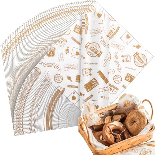 DAJAVE 500 Pcs Greaseproof Paper Sheets Wax Paper Sheets for Food Wrapping Sandwich Burger Wrapping Fish and Chip Sheet for Fries Hamburgers Sandwich - 21x25cm
