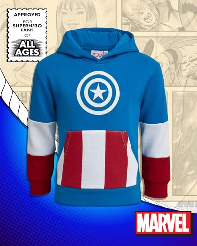 Marvel Boys Sweat Suit Set - 2 Piece Captain America Spiderman Fleece Pullover Graphic Hoodie and Sweatpants for Boys (3T-7)2
