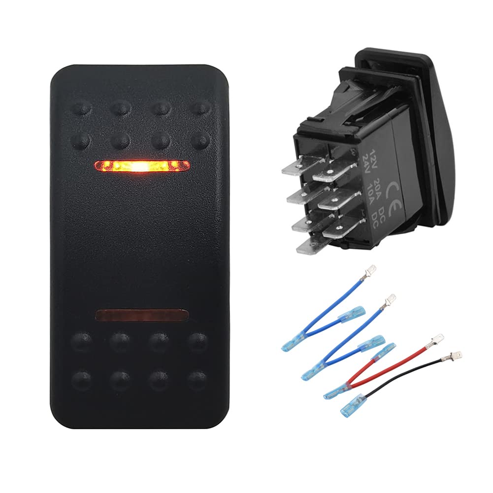 BACAUTOPARTS 3 Way Waterproof Retractive Button Rocker Switch 7P