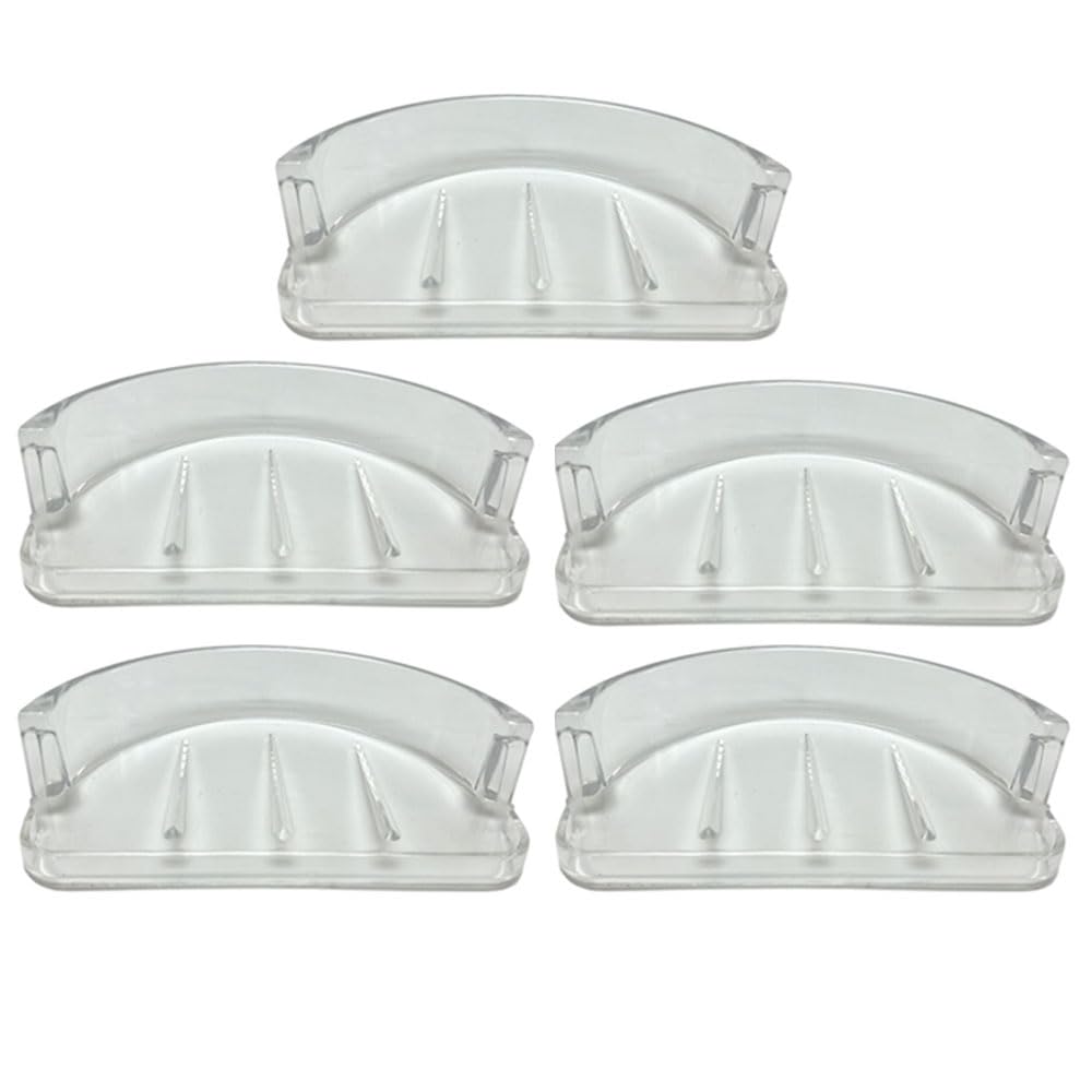 5 Pc Soap Dish Replacement Recessed Wall Holder Bar Saver Tray Bath Shower Rack Holder Self Draining Soap Dish Holes Easy Clean Bar Soap Holder with Suction Cup Soap Dish Suitable for Shower Bathroom