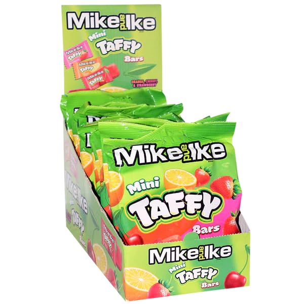 Mike & Ike Mini Taffy I 3.8oz (108g) I Pack of 12 I US Import