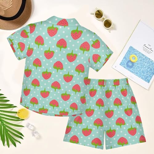 Image of visesunny Boys Hawaiian Shirt and Short Set Summer Outfit Kids 2 Piece Clothes Set 3-10Y