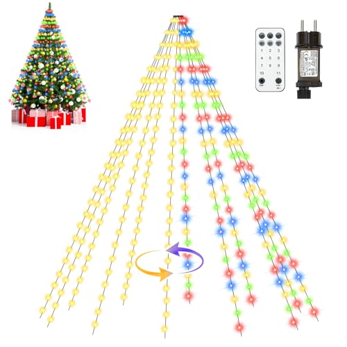 MAGGIFT Lichterkette Baum Innen Außen, Warmweiß Mehrfarbig 2M 12...