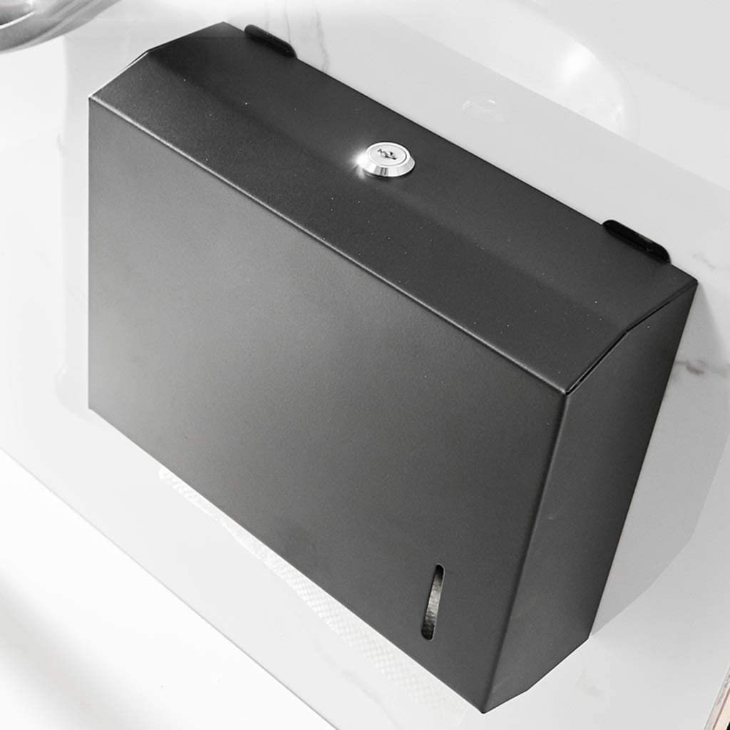 BKEKM Dispenser Salviette Dispenser di Asciugamani di Carta Commerciale con Dispenser di Asciugamani a Parete in Acciaio Inossidabile con Serratura per Hotel da Bagno di casa Moda