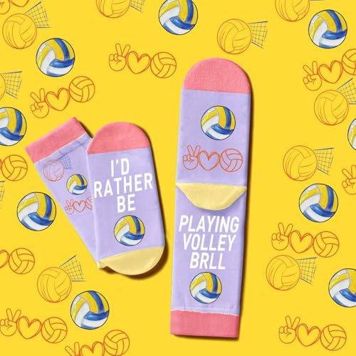 Volleyball gifts for teen girls Set Volleyball gifts Volleyball funny socks Volleyball earrings Volleyball Makeup Bag 50Pcs Volleyball Stickers-5Pcs Volleyball gifts4