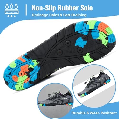 Image of Mishansha Water Shoes for Women Men, Quick-Dry Barefoot Swim Shoes with Drainage Holes, Lightweight Aqua Shoe for Beach Pool River Boating Yoga Walking