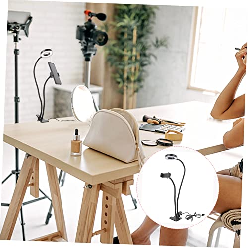 Veemoon 1 Set Two-in-one Fill Light Live Led Light Led Circle Light Makeup Fill Light Ring Light Clip on Phone Ring Light for Desk Photography Ring Light Abs Mini Mobile Phone Holder
