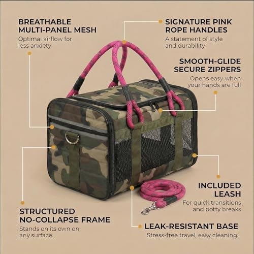 Soft-Sided Dog & Pet Carrier | for Car Rides, Trains, Errands & Daily Outings | Fits Pets Up to 15 lbs | 18" L x 11.5" H | Yorkies, Chihuahuas, Toy Poodles, Maltese & More - Image 3