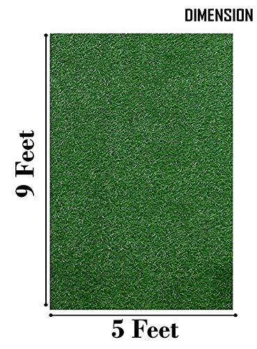 Image of Yellow Weaves 45 Mm High Density Artificial Grass Carpet Mat For Balcony, Lawn, Door(5 X 9 Feet), Green