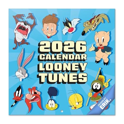 Grupo Erik Calendario 2026 pared Looney Tunes - Almanaque pared 2026 : Planificador mensual Con espacio para Anotar, Ilustraciones y Fácil de colgar (30x30cm) | Ya disponible en tu tienda friki favorita! En mundofriki.es!