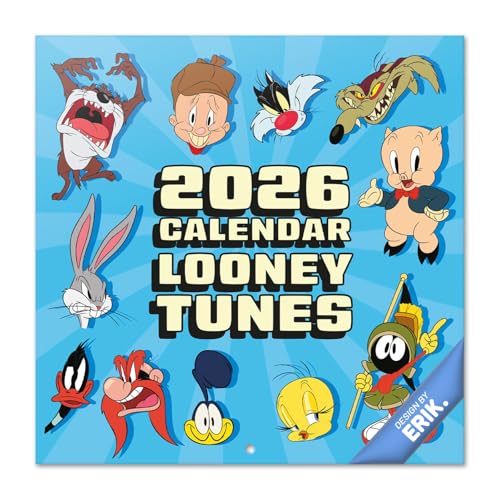 Grupo Erik Calendario 2026 pared Looney Tunes - Almanaque pared 2026 : Planificador mensual Con espacio para Anotar, Ilustraciones y Fácil de colgar (30x30cm)