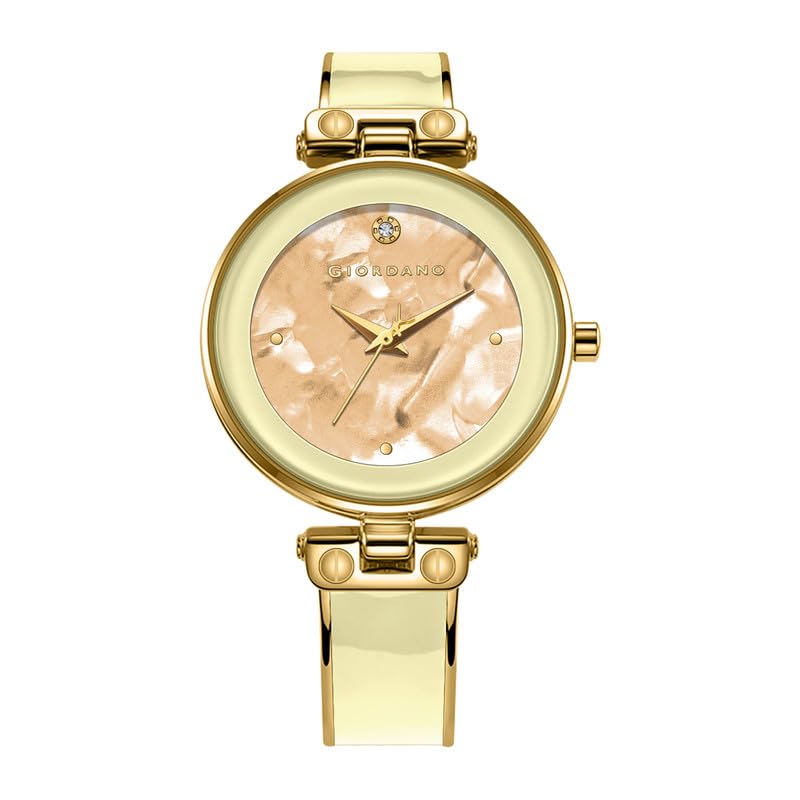 Image of Giordano Designer Analog Watch for Women - Glossy Round Dial & Bracelet Style Stainless Steel Strap