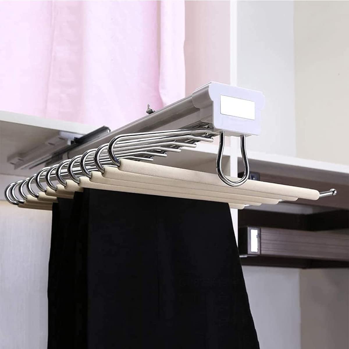 YTAINAGN Asta per Armadio Regolabile, Barra Appendiabiti Telescopica Estraibile, Installazione Superiore, con 11 Aste di Supporto, Non Facile da deformare, Forte Portamento Comfortable anniversary