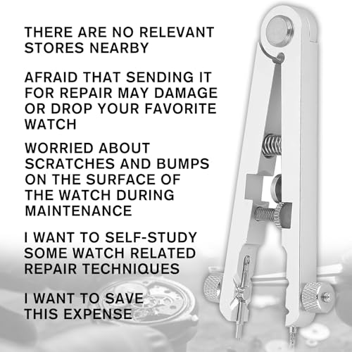 Image of Watch Spring Plier Tool Kit Watch Band Pliers with 10 Tips Pin Bar Tweezers Tool for Disassembling and Replacing Watch Wristbands (Silver)