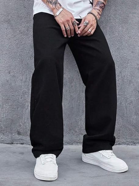 Image of Men Loose Fit Mid Rise Grey Jeans | Ankle-Length Trendy Denim for Smart-Casual Wear | Comfortable Everyday Jeans for Men | Modern Stylish Casual Outfit