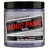 MANIC PANIC Silver Stiletto Gray Hair Dye - Classic High Voltage - Semi Permanent Hair Color - Icy Silver Shade with Lavender Tint - Vegan, PPD & Ammonia-Free - For Hair Coloring on Men & Women