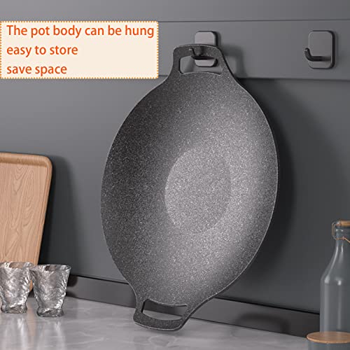 Rwoora Grill Pan,13 Inch Non-Stick Baking Pan+Brush+Dry Cloth,Barbecue Pot Outdoor Camping Grill Plate Fry Pan For Stove Tops &Induction Compatible (30Cm/12Inch) #TOP4