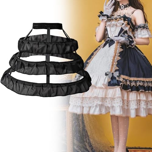 Dress Pannier Petticoat Soft Portable Bustle Cage for Bridesmaid Graduation Prom, black2