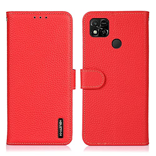 Couverture Xiaomi Redmi 10A rouge litchi pour vos sorties