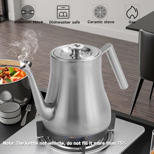 Gurudar 68Oz/2000Ml Stainless Steel Teapot With Removable Infuser, Stovetop & Dishwasher Safe Tea Maker Water Kettle For Loose Leaf & Tea Bags thumb #6