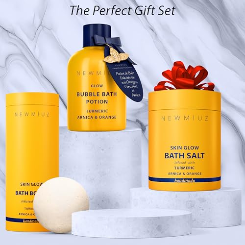 Natural Bath Bombs - Luxurious Fizzing Bubble Bath Gift for Dry Skin Hydration Moisturizing - Turmeric & Arnica Orange Essential Oil - Immerse Yourself in A Blissful Spa Bath Relaxation Stress Relief - Image 6