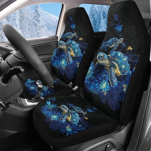 Housse de sièges auto élastiques tortue marine couvre siège confort avant 52x138