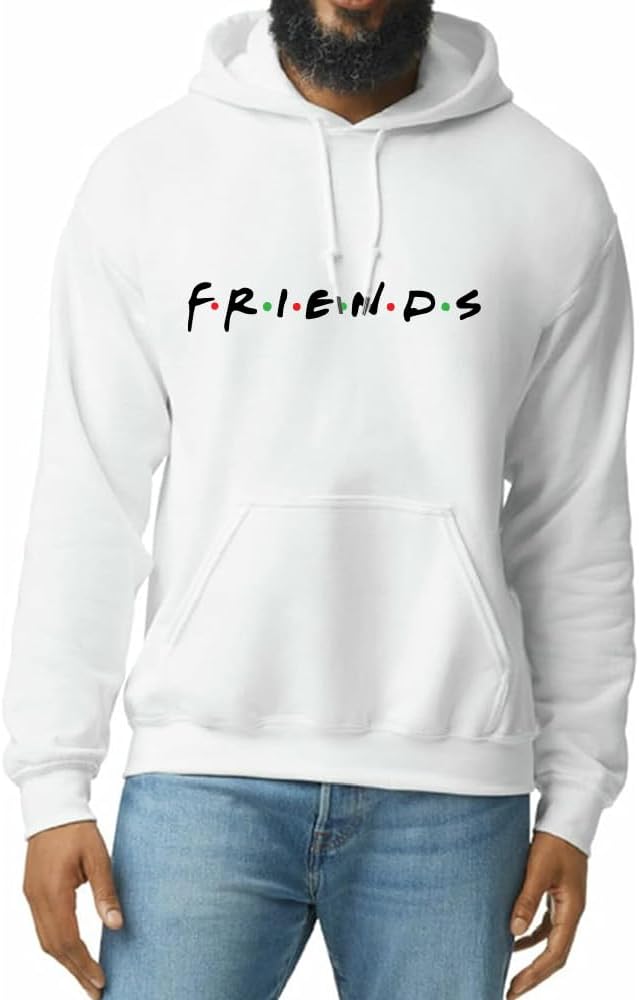 Friends Adult Men’s Hoodie | Hooded Neck with Cotton Fabric | Pullover Hoodies with Kangaroo Pockets for Everyday Comfort and Style