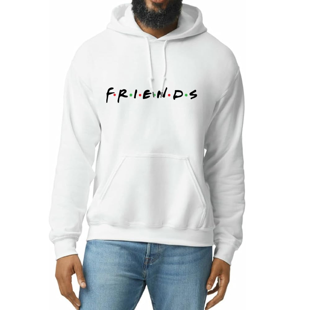 Friends Adult Men’s Hoodie | Hooded Neck with Cotton Fabric | Pullover Hoodies with Kangaroo Pockets for Everyday Comfort and Style