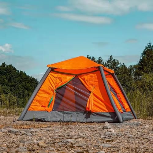 Tenda da campeggio gonfiabile, tenda ad aria automatica impermeabile per 2-4 persone con pompa ad aria e borsa per il trasporto, tenda pieghevole portatile per la pesca all'aperto e il turismo