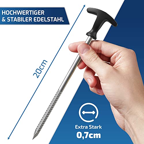 Schraubheringe Blaustein Zeltheringe – 25 robuste Erdnägel