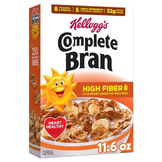 Kellogg's Complete Bran Breakfast Cereal, Fiber Cereal, Family Breakfast, Original, 11.6oz Box (1 Box)