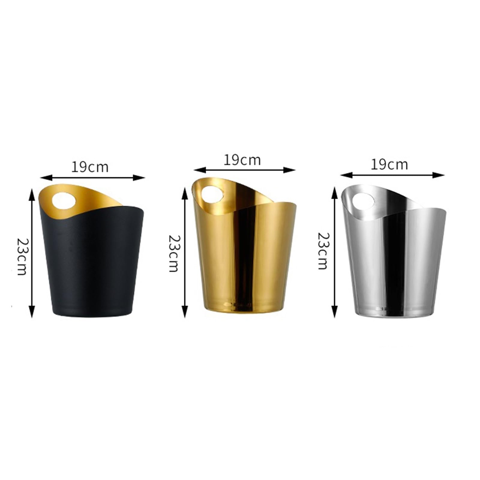 Cubo para Fiestas Cubitera de Acero Inoxidable con asa, Ideal for Bebidas en Bares Interiores o Exteriores(Negro)
