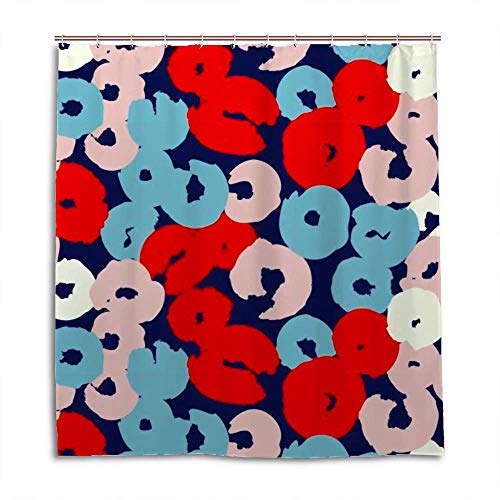 Rideau de douche polyester 152x183 cm abstrait coloré lavable - 2