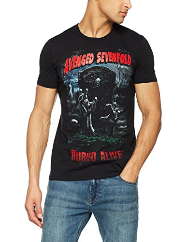 Avenged Seven Fold Men's Avenged Sevenfold Buried Alive Tour 2012 T-Shirt, Black (Black Black), Medium