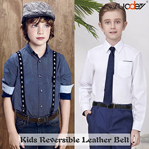 SUOSDEY Kids Reversible Belts for Boys Back to school Classic Casual Children Leather Belt for School Uniform Jeans4