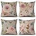 50 x 50 cm poszewki na poduszki zestaw 4 różowych poszewek na poduszki w kształcie motyla kwadratowe, dwustronne, miękkie, na zewnątrz, 4 szt., z niewidocznym zamkiem błyskawicznym, na krzesła/do salonu/sypialni/ogrodu/dekoracji pokojuA4571