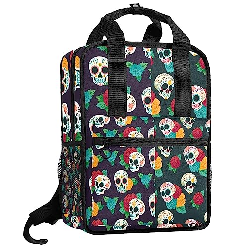 Sac à dos pour garçons Dia De Los Muertos multicolore 35cm avec bretelles réglables
