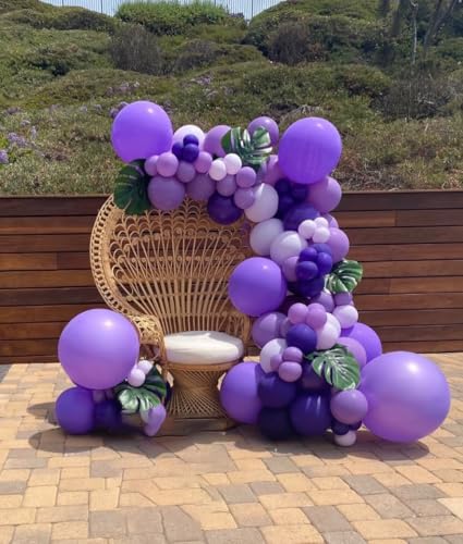 Image of Purple Balloons, 60Pcs Dark Purple Party Balloons | 12in Latex Balloons for Birthday, Bridal Showerl, Graduation Party Decorations