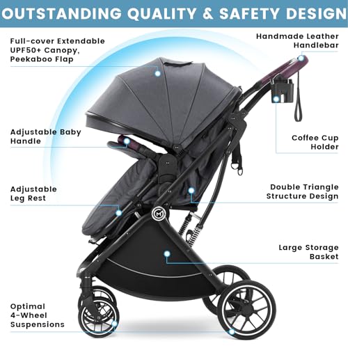 Comiga 810 Baby Stroller Bassinet 3 In 1 Stroller Newborn,Convertible Portable Strollers thumb #3