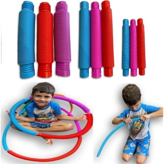 Toys+ Paquete de 9 tubos sensoriales para niños autistas y juguetes para ansiedad para niños, TDAH para niños y niñas con autismo