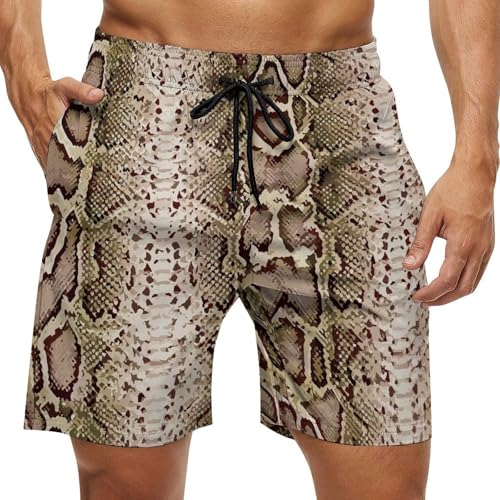Snake Skin Python Pattern Men's Swim Trunks Quick Dry Bathing Suit Swimming Shorts Beach Swimwear