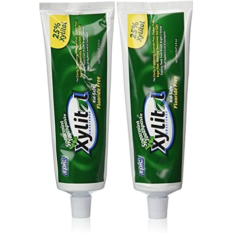 Epic Dental Fluoride Free Xylitol Toothpaste, Spearmint, 4.9 Oz Tube (Two-Pack) Cover