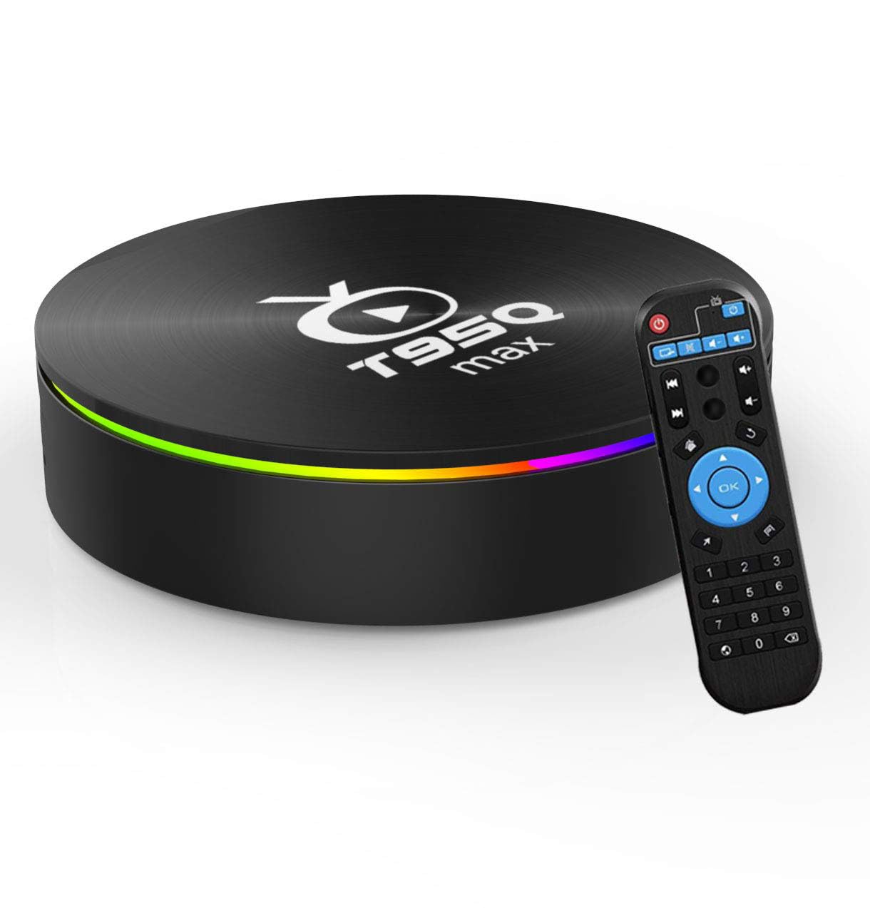 Android 9.0 TV Box T95Q max Amlogic S905X3 con 4GB RAM 32GB ROM 4K Ultra HD H.265 Dual Band WiFi BT 4.0 Media Box 2.4/5Ghz WiFi 100M LAN