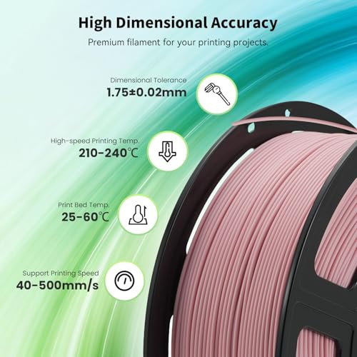 Image of FLASHFORGE High Speed PLA+ 3D Printer Filament Light Pink, Enhanced Melt Flow for Faster, Smoother Prints, 500mm /s Rapid Printing, Feature Sleek Matte Finish, Rich and Solid Color